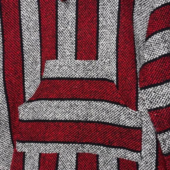 Mexican Baja Hoodie Sweater red and gray unisex - Picture 11 of 16